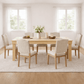 71-inch Farmhouse Dining Table with 6 Upholstered Chairs Set – Seats 6