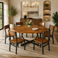 Extendable Oval Dining Table Set WalnutWood Chairs