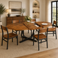 Extendable Oval Dining Table Set WalnutWood Chairs