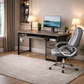 Gray 48Inch Ergonomic Office Desk PremiumStorage Chair