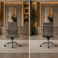 ShipItFurniture 61" Executive Office Desk & Swivel Chair Set Grey Alder Storage Desk