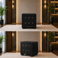 Queen LED Upholstered Bed with 2 Nightstands Bedroom Set Black-4