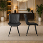 59" Extendable Round Dining Table Set with 6 PU Leather Chairs, Black Dining Room Bundle-3