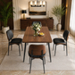 55.1" Modern Farmhouse Dining Table with 4 Upholstered Walnut Back Chairs, 5-Piece Set