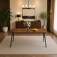 55.1" Modern Farmhouse Dining Table with 4 Upholstered Walnut Back Chairs, 5-Piece Set