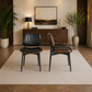 55.1" Modern Farmhouse Dining Table with 4 Upholstered Walnut Back Chairs, 5-Piece Set