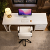 59-Inch Computer Desk With White Space-Saving Chair