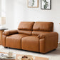 68 Inch PU Leather Loveseat Mid CenturyModern Brown