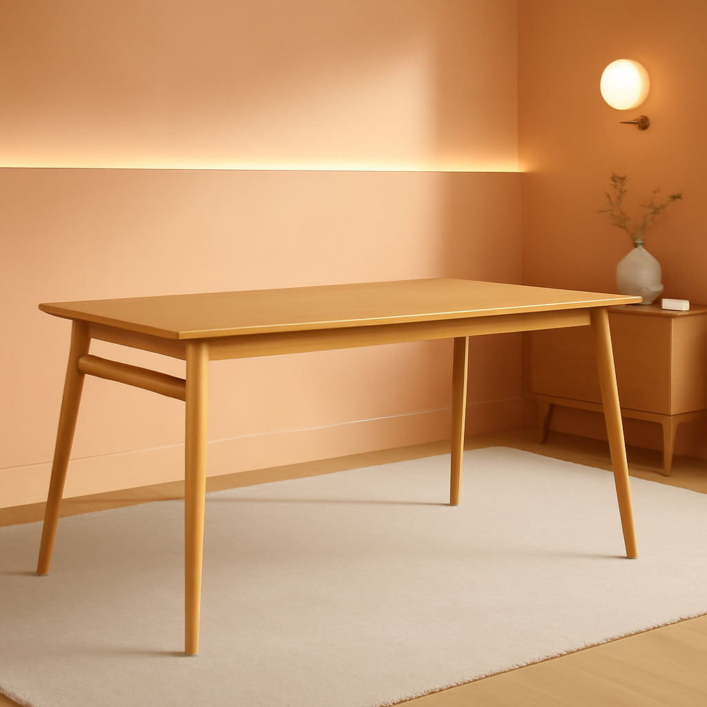 Mid-Century Solid English Ash Dining Table 59-Inch