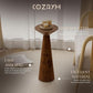 Pair Round Walnut End Tables Commercial Grade Solid Pine