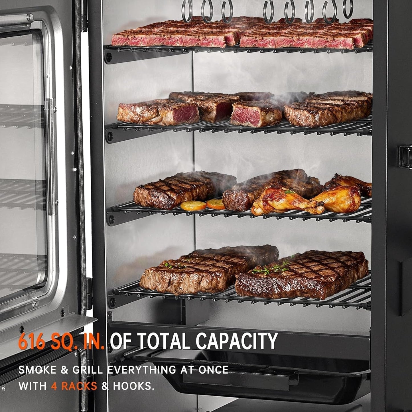 Vertical Pellet Smoker Grill Digital Temperature Control