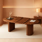 Modern Farmhouse Walnut Round Extendable Dining Table