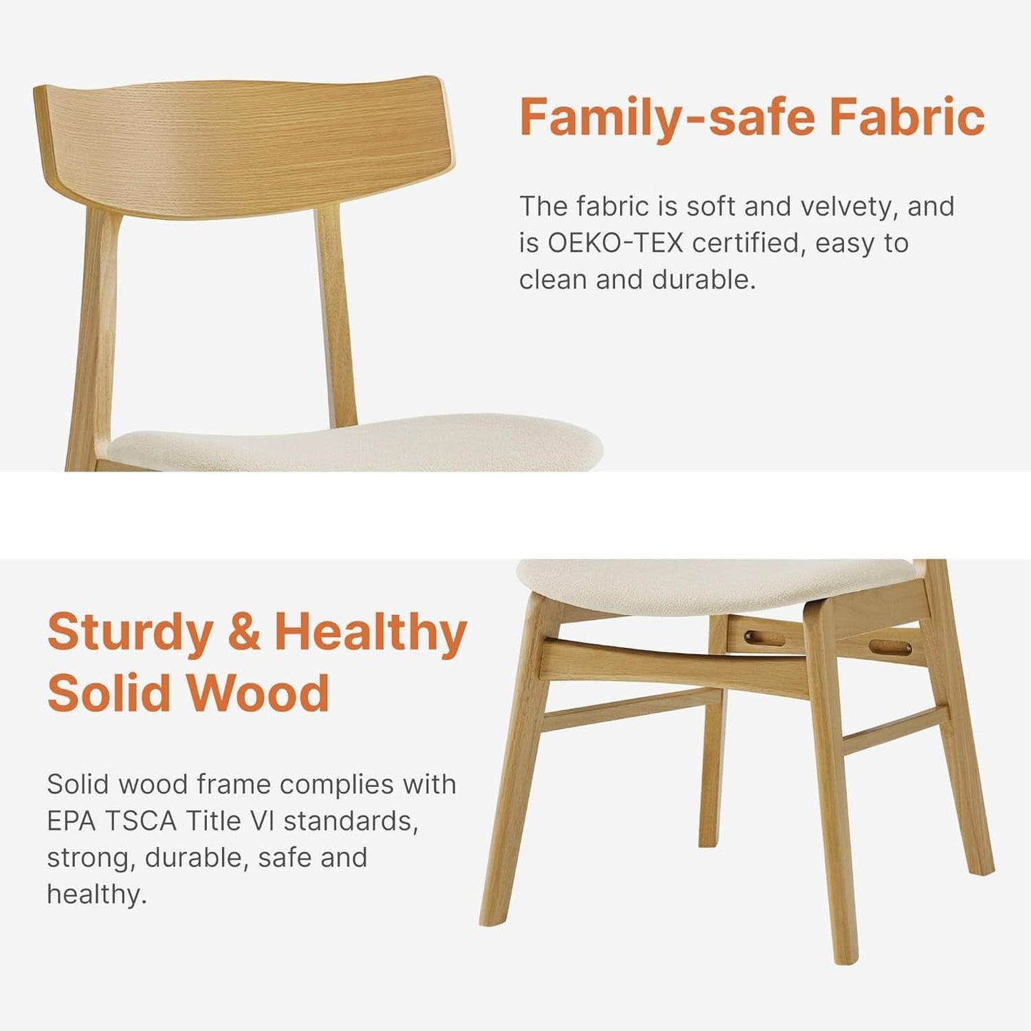 Cream Upholstered Dining Chairs Four Pack Collection