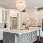 Golden Glass 4-Light Flush Mount Ceiling Chandelier