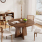 Extendable Farmhouse Dining Table Dark Walnut Finish