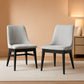 Gray Fabric Wood Dining Chairs Set Of 2 19-Inch Seat Height