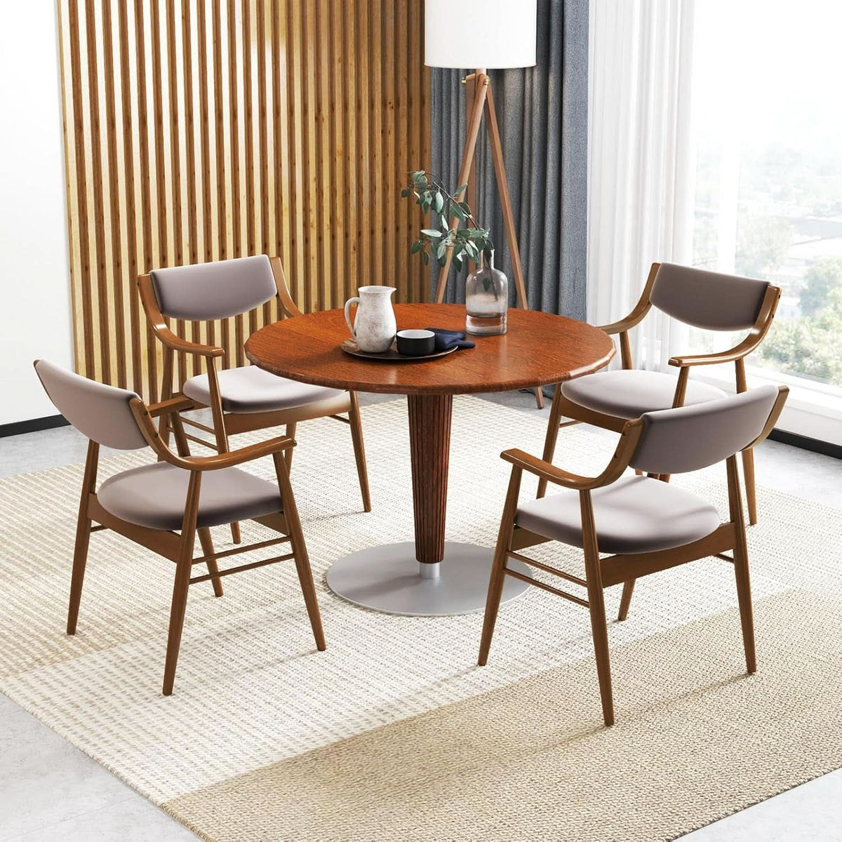 Wooden Velvet Upholstered Dining Chairs Rubberwood