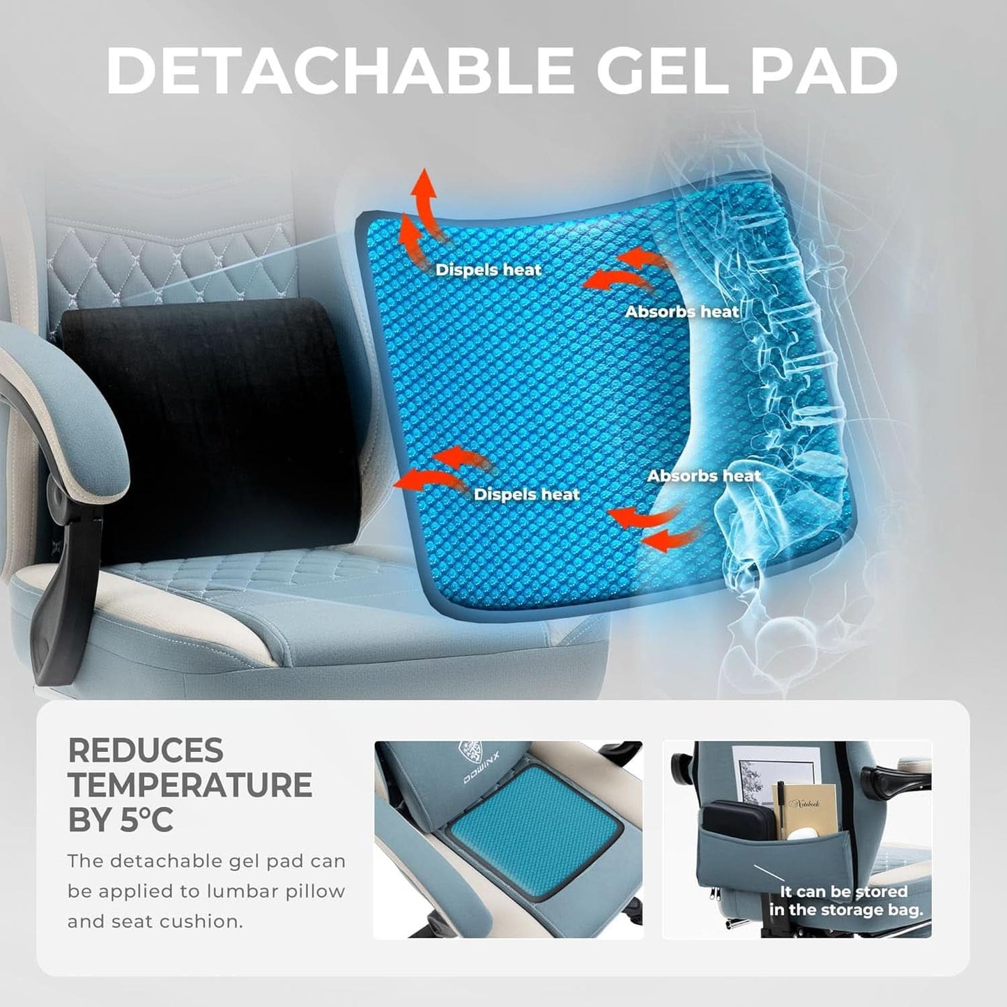 Blue Gaming Chair With Pocket Spring Cushion For Long Gaming Sessions-4