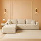 107 Inches Cloudlike Sectional Sofa Left Chaise Beige