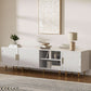 White TV Console With Entertainment Storage 80 Inch