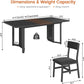 63 Inch Extendable MDF Board Dining Table Set Black Finish