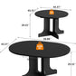 Expandable Charcoal Circular Dining Table 43in 59in
