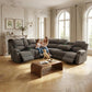 Comfortable Recliner Sectional Sofa Peanut Cup Holders