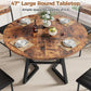 Industrial Round 47.2 Inch Dining Table With Storage