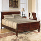Queen Sleigh Bed Dark Brown Sustainably Sourced Veneer