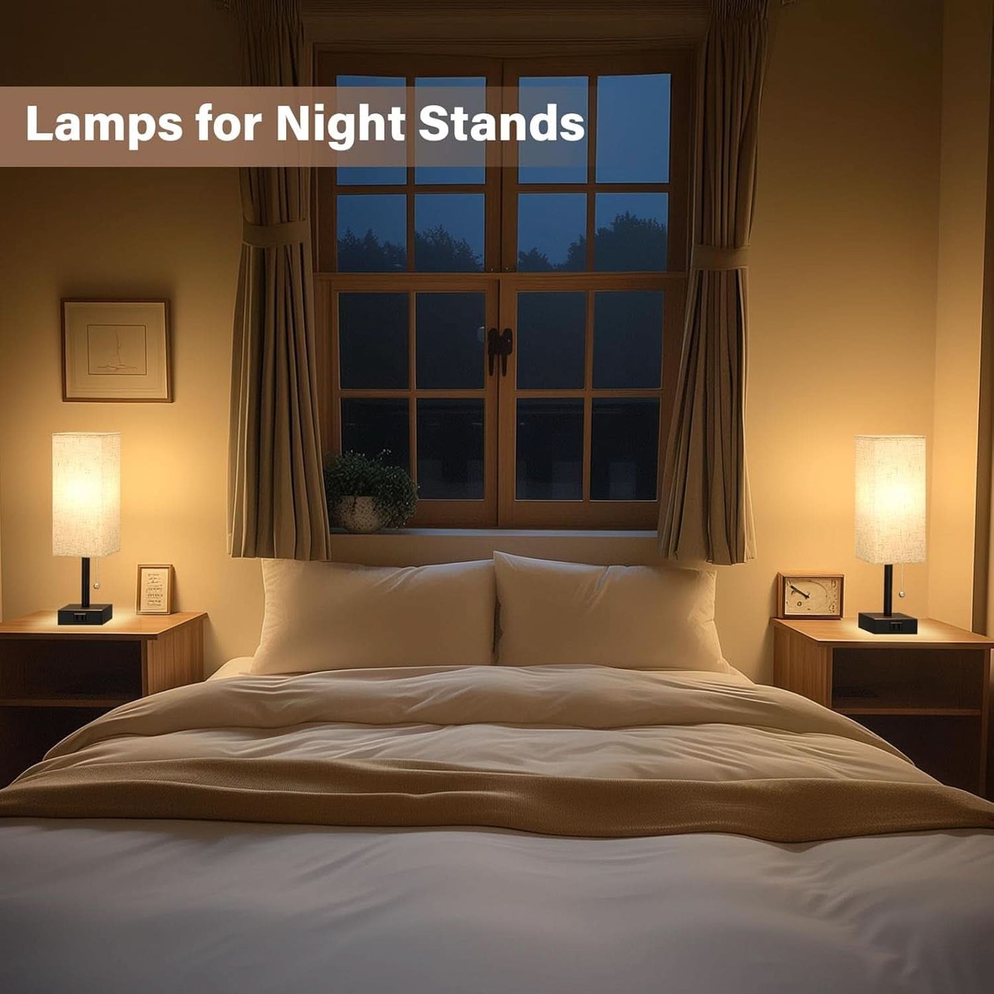 Luxurious Nightstand Lamps With Integrated AC Outlet