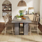 71 Inch Rustic Gray Farmhouse Dining Table For 6 To 8