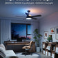 52 Inches Black Industrial Ceiling Fan With Lighting