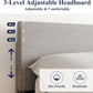 Queen Size Upholstered Headboard Platform Bed Slats
