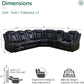 Black Leather Power Reclining Sectional Sofa Living Room