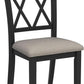Windvale Black Cross Back Fabric Upholstered Dining Chair Set Of 2