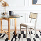 Coastal Grey Cane Seat Cushion Dining Chair For Kitchen