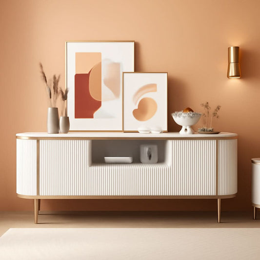 White 70 Inch TV Stand ModernLuxury Entertainment Center