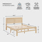 Queen Platform Bed Engineered Wood Veneer Finish Durable