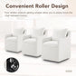 White Upholstered Dining Chairs With Casters Storage