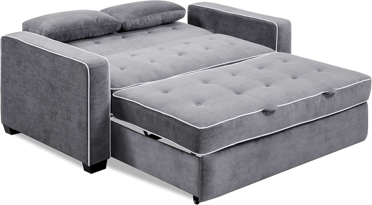 Ainsley Loveseat With Pull Out Sleeper Microfiber Charcoal