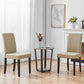Khaki Upholstered Parson Dining Chair Set 4 Wood Legs