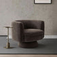 360 Degree Swivel Chair Espresso Velvet Upholstery