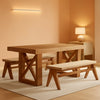 63 Inch Farmhouse Dining Table Rectangular Yellowish