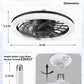 Black Ceiling Fan With Lights Remote Dimmable 3000K to 6500K Flush Mount
