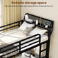 Black Twin XL Bunk Bed Foldaway Desk USB Charging Station