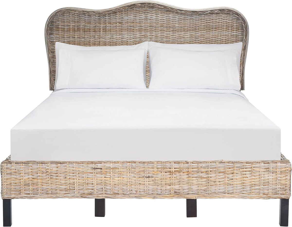CoastalInspired Full Size Rattan Bed Headboard Grey