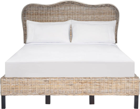 CoastalInspired Full Size Rattan Bed Headboard Grey