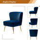 Navy Velvet Wingback Upholstered Chair Gilded Legs