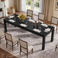 Solid Wood Black Farmhouse Rectangular Dining Table