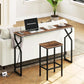 Sofa Console Table Integrated Charging Station Brown